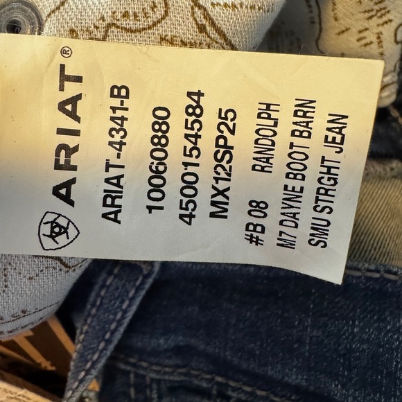 Ariat M7 Slim Straight Leg Jeans Men's 33X34 Randolph Landman Yellowstone New - Picture 6 of 11